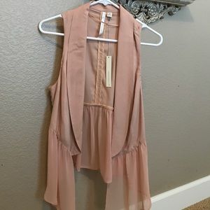 Blush shawl collar vest